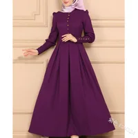 عباية إسلامية للنساء، رقبة دائرية، كم طويل، زخرفة بأزرار، أصفاد بسيطة ومتعددة الاستخدامات، خصر مرتفع 1 عباية إسلامية للنساء، رقبة دائرية، كم طويل، زخرفة بأزرار، أصفاد بسيطة ومتعددة الاستخدامات، خصر مرتفع 4