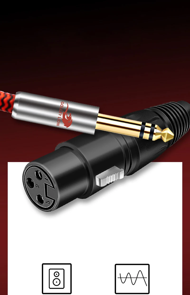 1/4'' TRS Stereo 6,35 mm Klinke auf 3-polige XLR-Buchse, abgeschirmtes Audiokabel für Mixer, Konsole, Verstärker, Lautsprecher, Studio, symmetrische Kabel – Detail 4