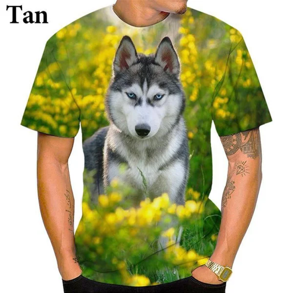 

New Husky 3d Printed T-shirt Funny Casual Fashion Street Men's/women's Hip-hop Style T-shirt Short Sleeves