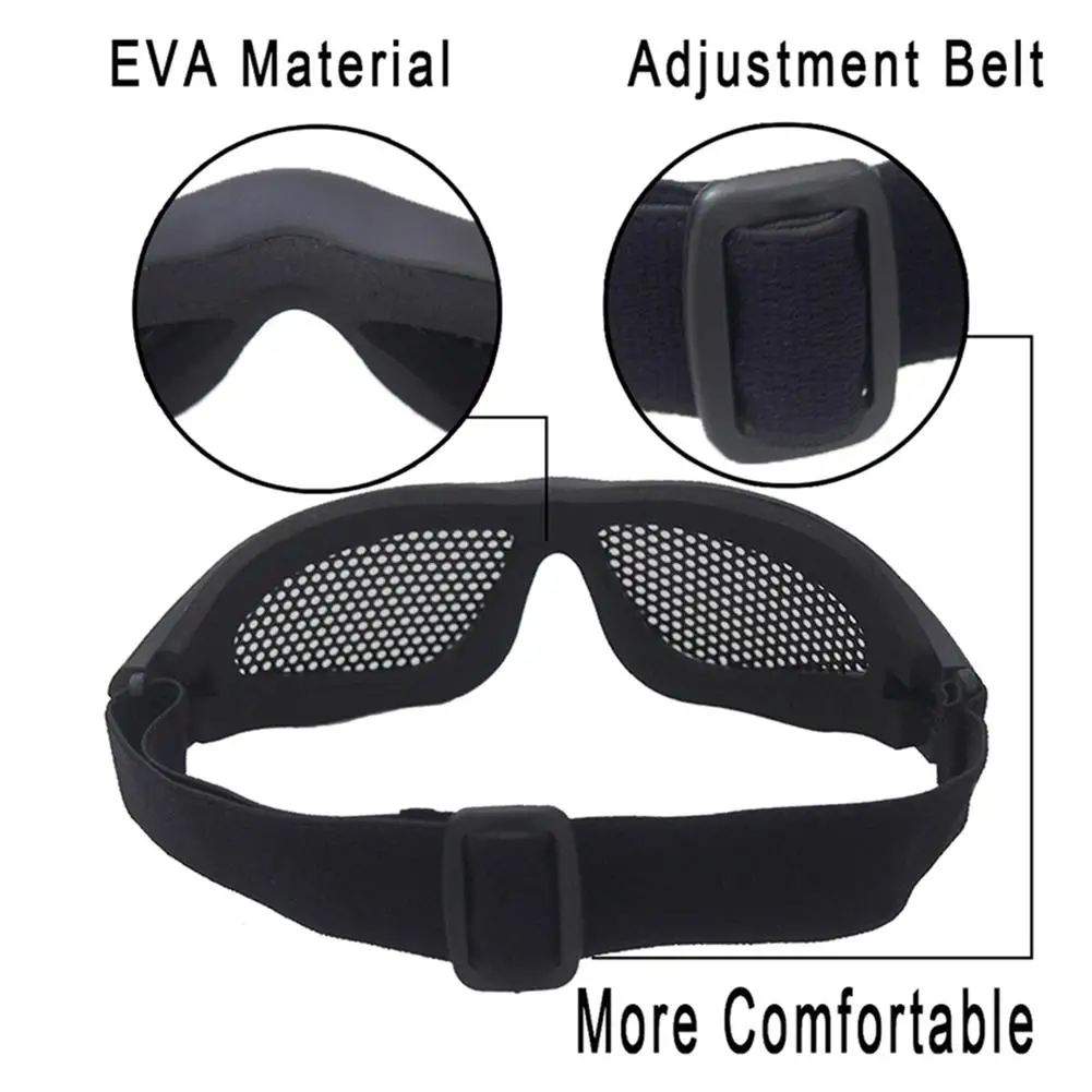 Lunettes de chasse tactique de haute qualité pour Paintball, filet à mailles en acier, protection contre les chocs, jeu oculaire