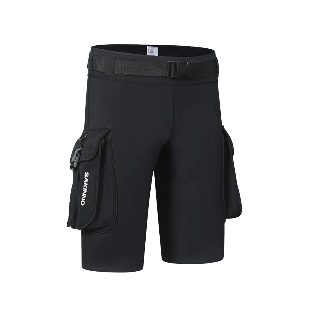 

2023 New Men's 3MM Neoprene Shorts Stretch Band Pockets And Quick Release Buckle Adjustable Waistband Surf Snorkel Diving Shorts