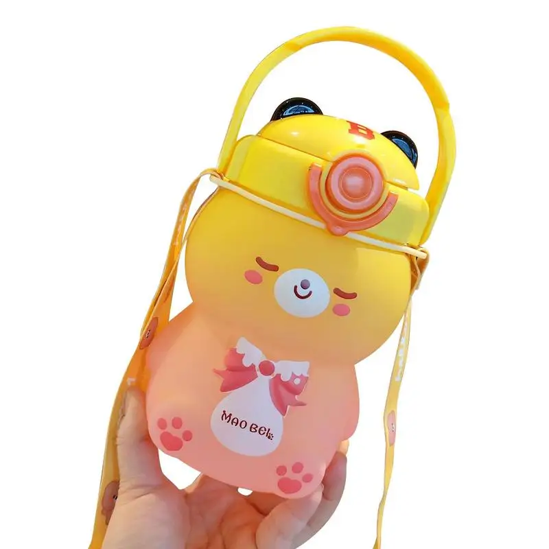 

Spill Proof Straw Cups For Toddlers Baby Trainer Cup Toddler Training Straw Cup Cute Cat Gradient Kids Water Bottle Leak-Proof