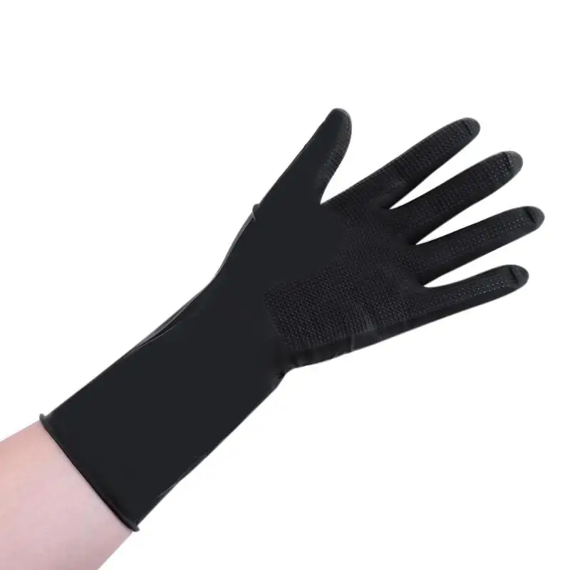 1 Pair Antiskid Gloves Hair Perm Hair Shampoo Hair Coloring Black Latex  Reusable Gloves Salon Hairdressing Styling Tools