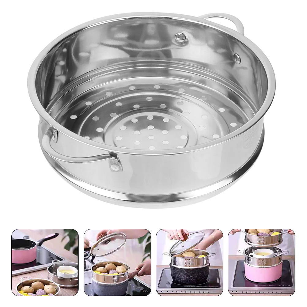 

Stainless Steel Dish Pan Steaming Basket Veggie Steamer Vegetable Tool for Cooking Multi-Function Kitchen Rack Thicken Food