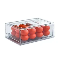 Boîte de rangement pour réfrigérateur empilable, Style tiroir Transparent, conservateur de fraîcheur couvert respirant pour aliments surgelés, matériau PET 5