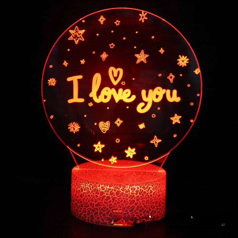 

3D иллюзия Лампа I Love You декор комнаты светодиодный ночник красочные USB настольные лампы Романтический День Святого Валентина подарок для девушки