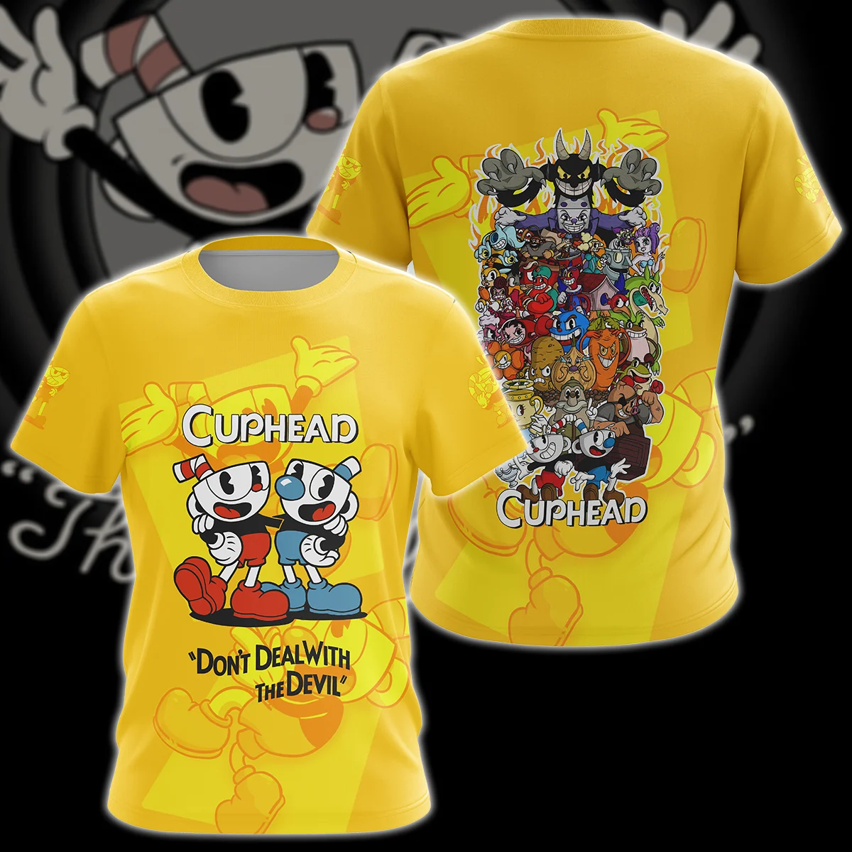 

Футболки Cuphead Mugman с графическим рисунком для видеоигр, модная футболка в стиле Харадзюку С 3D принтом для детей, повседневная одежда для мальчиков