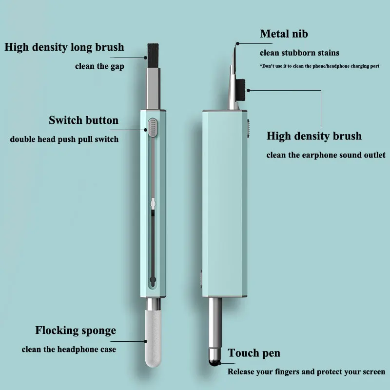 

Cleaner Kit for Airpods Earbud Wireless Bluetooth Headphones Cleaning Kit With Capacitance Touch Pen for Phone PC Mac