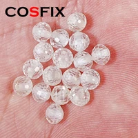 Moissanite New DIY Hand-Spherical Beads Black White Blue Perforated Moissanite Loose Stone Earth Facets Loose Beads New 2023 2