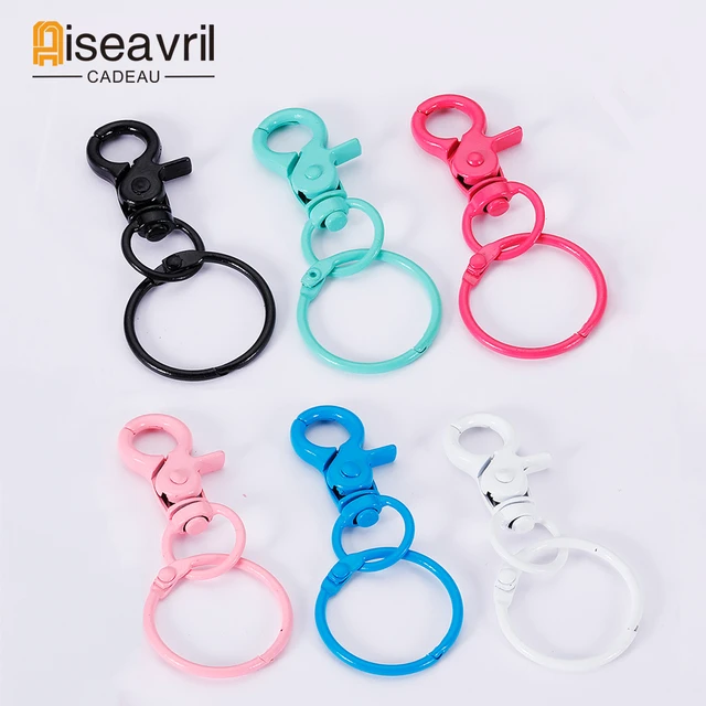 Porte-clés en spirale en métal, boucles de sac à main, mousqueton rond,  porte-clés à ressort, fermoir, accessoires de bijoux de bricolage, 10  pièces par lot, 20 pièces par lot - AliExpress