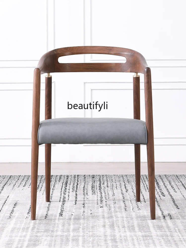 

North America Black Walnut Computer Chair Home Adult Desk Chair Leisure Chair New Chinese Sofa Nordic Solid Wood