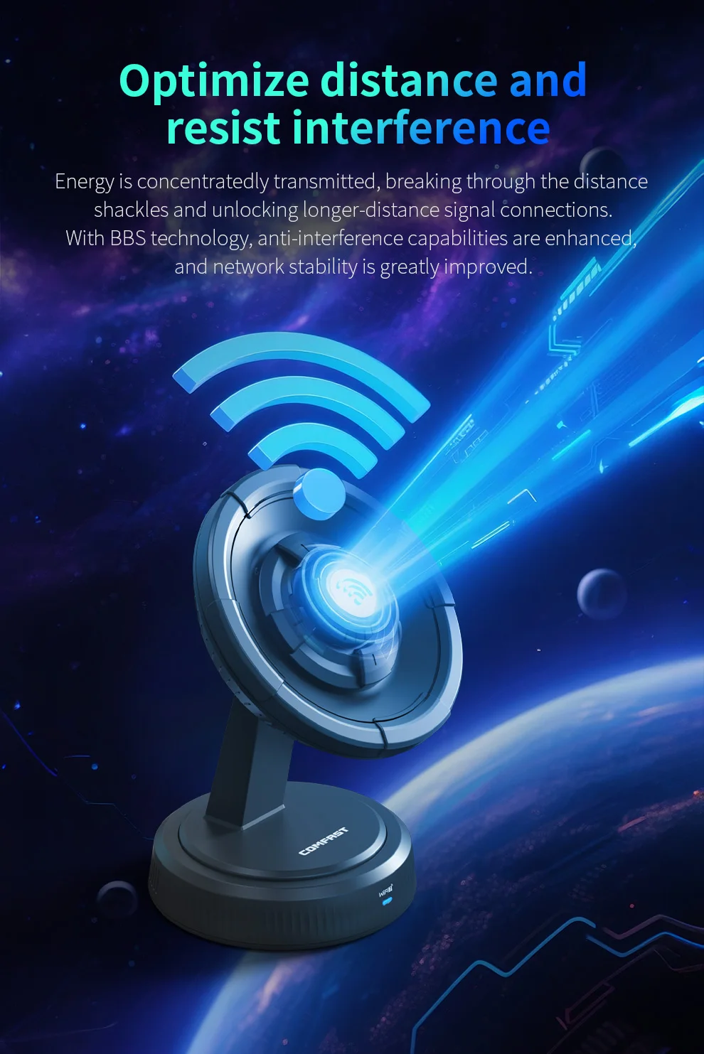 Comfast BE6500 WiFi 7 USB WiFi 어댑터 6500Mbps USB3.0 802.11BE WiFi 동글 Win10/11용 2.4G/5G/6GHz 네트워크 카드 드라이버 무료