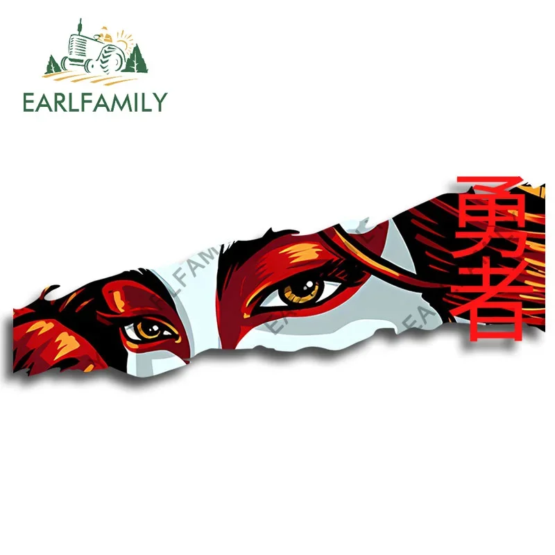 

EARLFAMILY 13 см x 4,9 см для японских самурайских глаз, автомобильные наклейки в стиле ретро, индивидуальная наклейка на багажник, мотоцикл, фургон, Декор