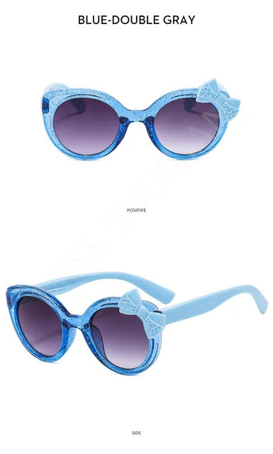Óculos de sol infantil gatinho com laço para meninas e meninos_voghion.com