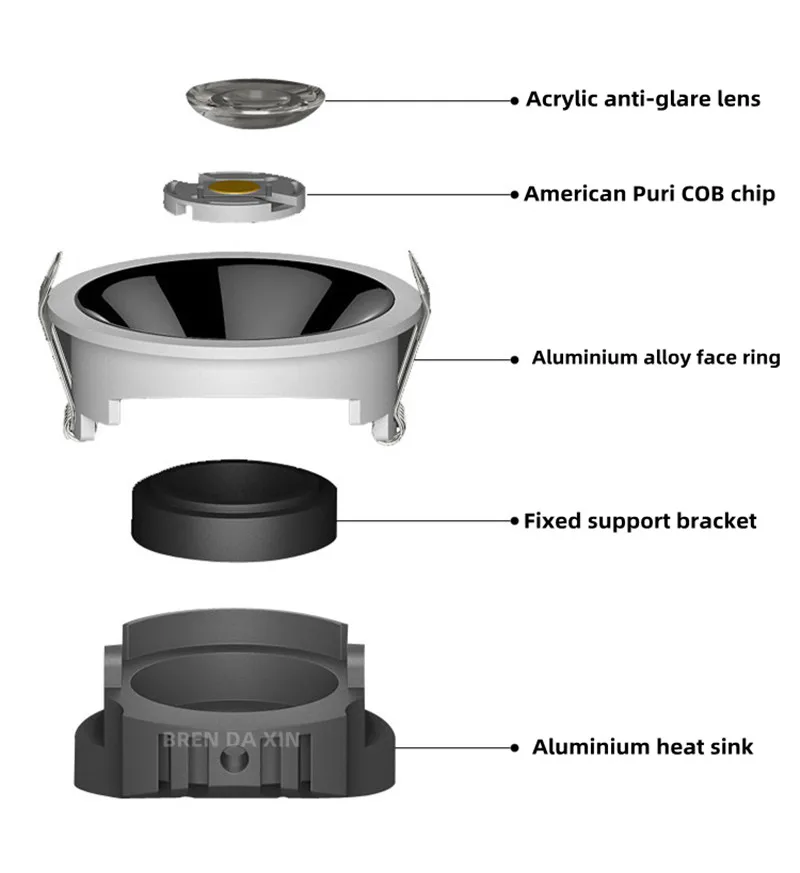 Dimmable COB Downlight spotlight AC85-265V anti-glare lantern concave Led All aluminum ultra thin downlight interior lighting