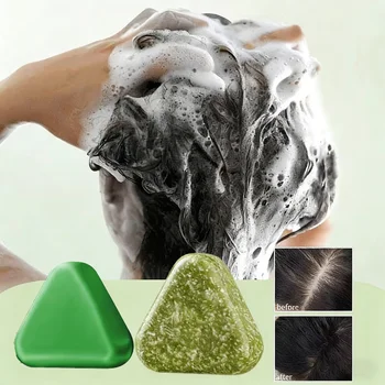 Natural Herbal Shampoo Soap Usman Grass Handmade Soap Hair Nourishing, Oil Control, Refreshing, Fluffy and Soothing Hair Care 3