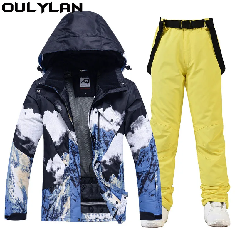 

Oulylan Snowboarding Clothing Ski Jackets Ski Pants -30 Men Women's Ice Snow Suit Wear Waterproof Winter Costumes