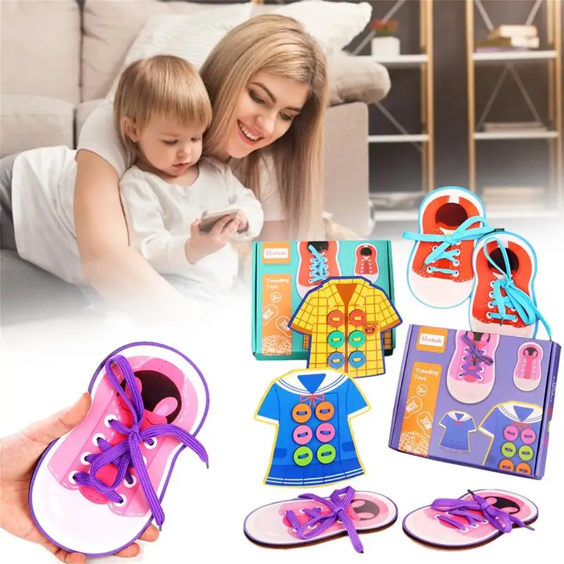 

Shoe Lacing Practice Toy Learn To Tie Shoelaces Toy Learn To Button And Tie Early Learning Basic Life Skills Toy Sensory Board