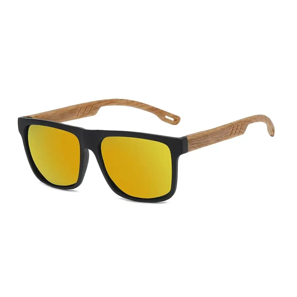 Fashion Spring Hinges Wood Grain Sunglasses UV400 Protection Retro Cycling Eyewear Casual Shades Eyewear Outdoor Street