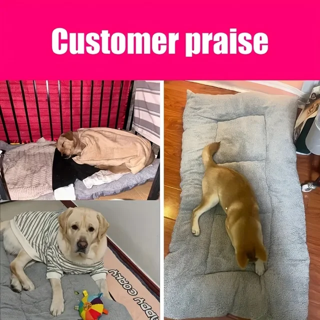 S1dc7b121341745b7b9aa4f943d34ac9ek.jpg Extra-large plush dog bed/sofa/cat bed/dog house/cage mat, thick and super soft polyester pet mat