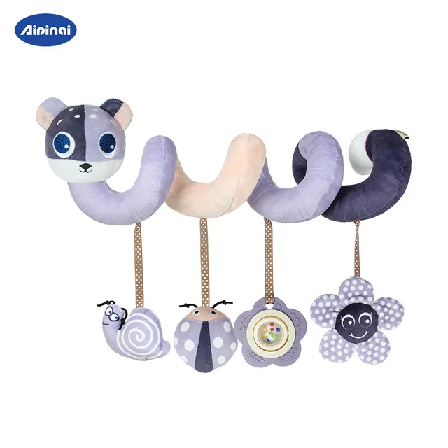 Baby Spiral Activity Toy Crib Bassinet Stroller Toy Comfortable Pram Plush Toy For Boys Girls Colorful Spiral Hanging Car Seat 2