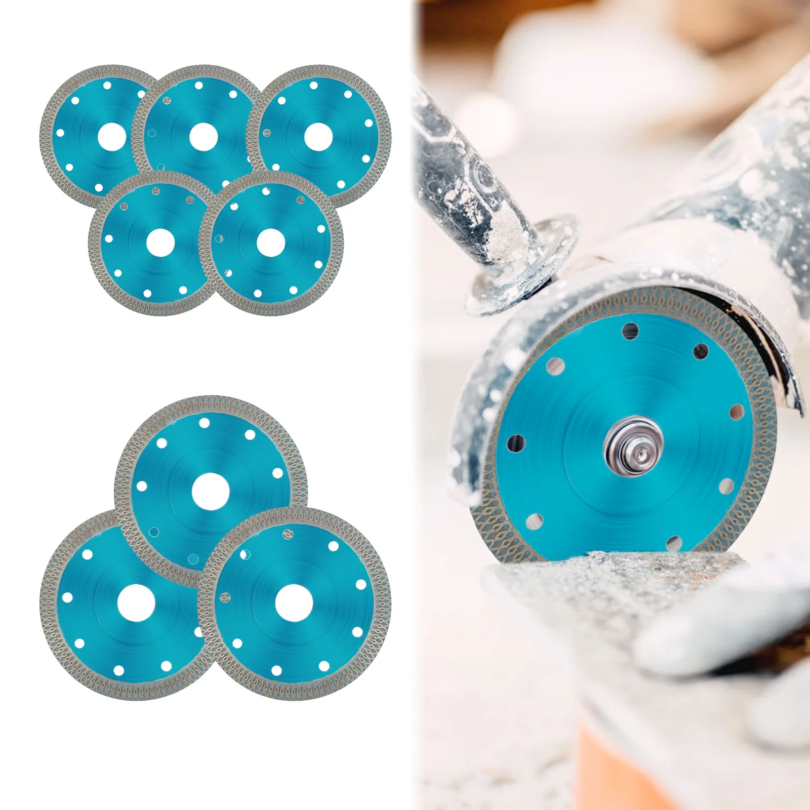 

3/5Pcs Diamond Saw Blade 4.5 Inch Sharp Diamond Cutting Wheel Wet and Dry Angle Grinder Cutting Disc Wheel for Marble Granite