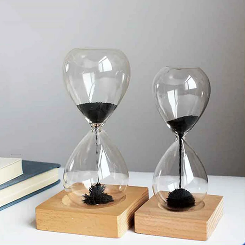 마그네틱 유리 모래 시계, 홈 장식 모래 시계, 크리에이티브 타이머 모래 시계, 북유럽 모던 스타일, 거실 장식 선물
