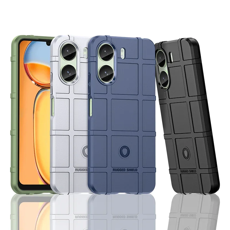 

For Xiaomi Redmi 13C Case Rugged Shield 360° Full Protection Anti-Fingerprints Back Cover For POCO C65