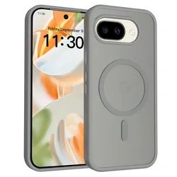 Matte Magnetic Wireless Charging Hybrid Armor Case for Google Pixel 10a (Gray)