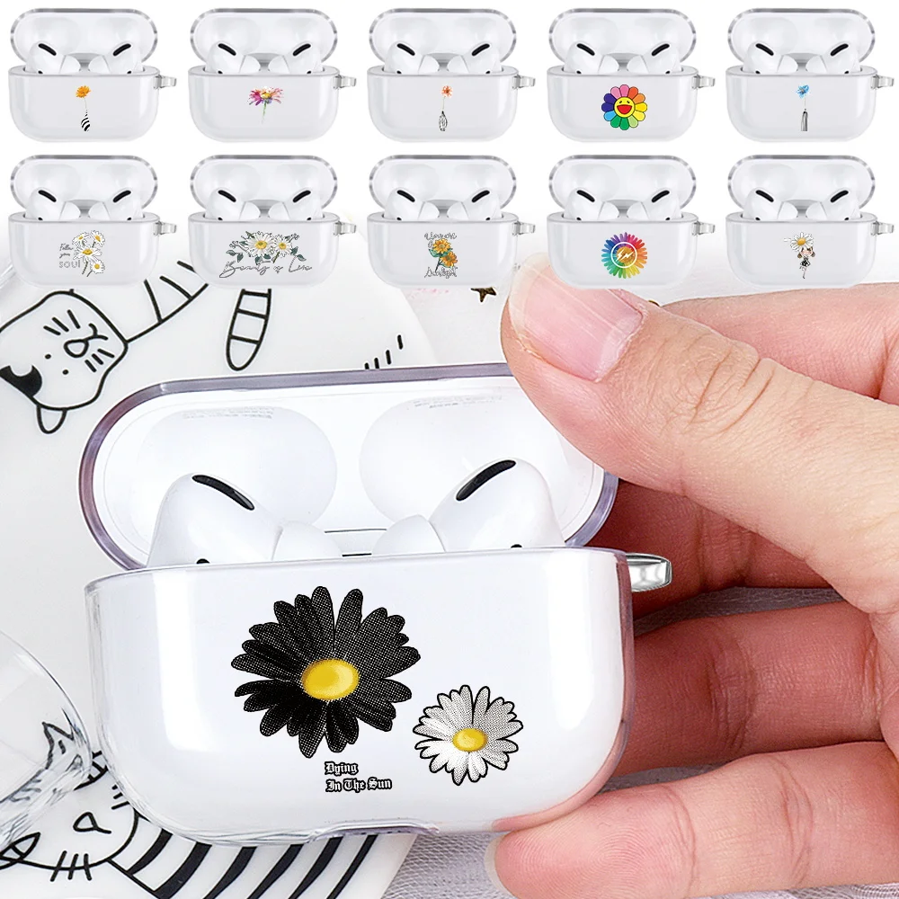 

Earphone Case for Apple AirPods Pro /AirPods 3rd Generation Daisy Print Anti-drop Wireless Bluetooth Headphone Silicone Cover