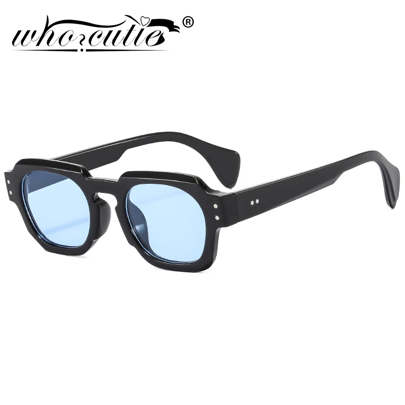 Trend Flat Top Square Occhiali Da Sole Da Donna Brand Jelly Clear Rivet Frame Men Shades Occhiali Da Sole Uv400 Anti Blue Light Eyewear Female