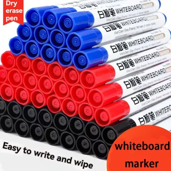 6 pz/set pennarello per lavagna cancellabile a secco pennarelli per lavagna pennino sottile pennarelli cancellabili di colore nero blu rosso