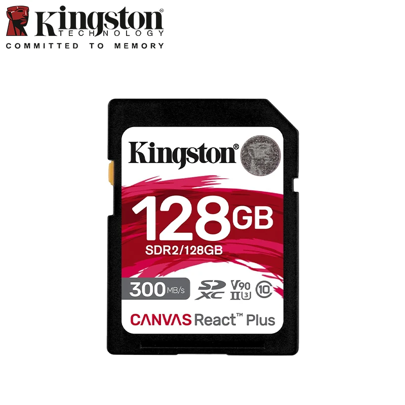 Kingston Canvas React Plus SD Card 32GB 64GB 128GB 256GB 메모리 카드 최대 300 메가바이트/초 읽기 V90 UHS-II Flash 카드 4K/8K 카메라