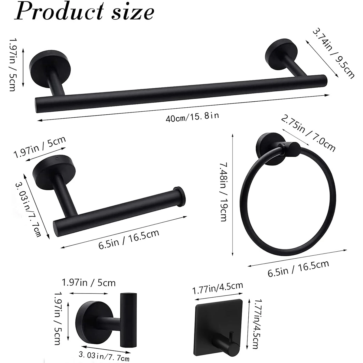 Bathroom Hardware Set Accessories Stainless Steel Towel Rack Towel Ring Toilet Paper Holder Hook Bathroom Organizer Set paper towel holder toilet paper holder towel hook bathroom hardware set bathroom hardware accessories