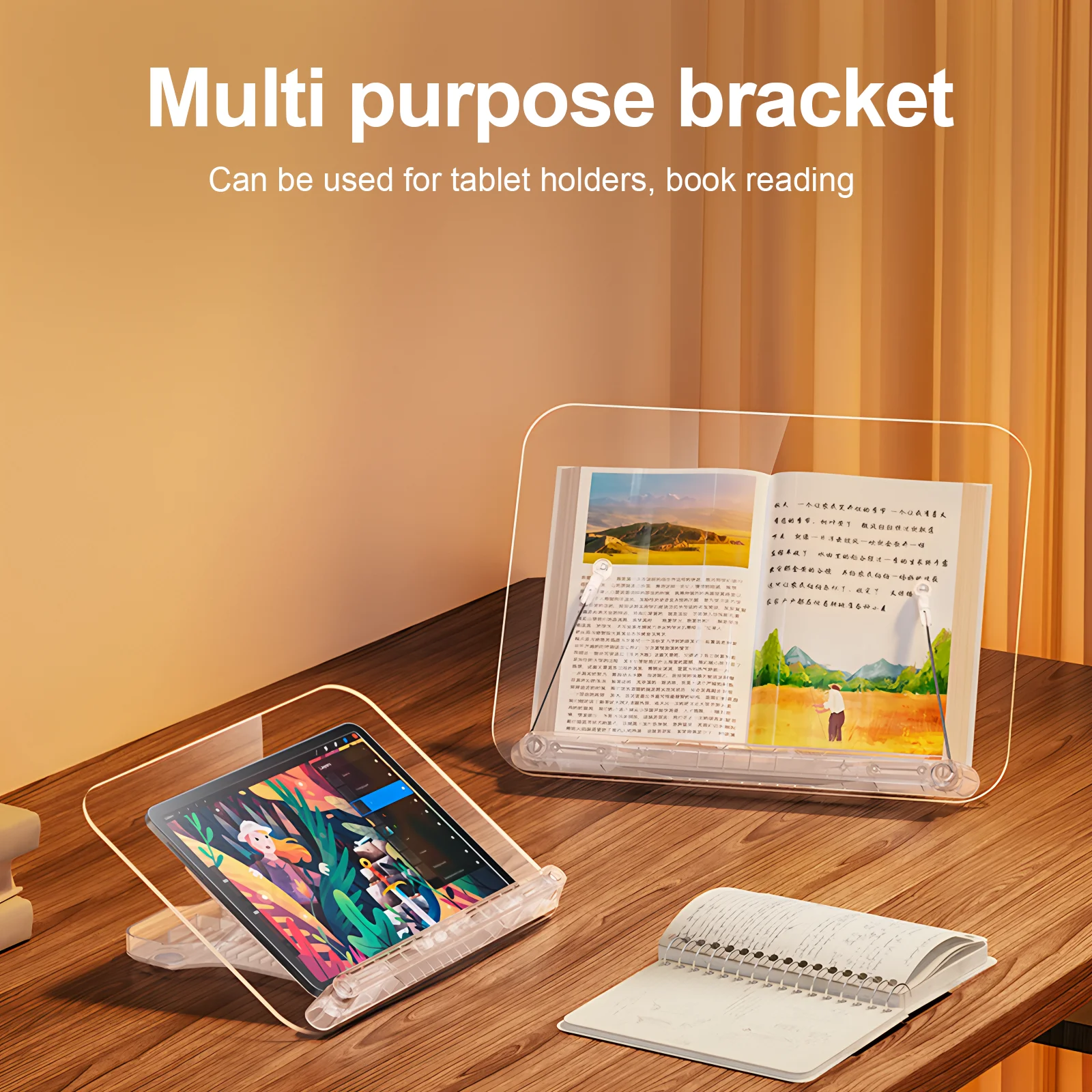 Unew Transparent Multi-functional Reading Stand & Notebook Holder: Perfect for Reading, Writing, Drawing, and Working!