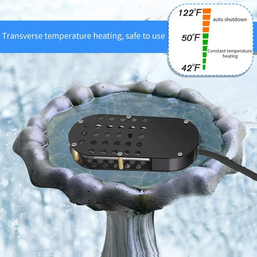Rust-resistant Bird Bath Deicer Outdoor Bird Bath Deicer with Thermostatic Control Heater for Winter Water Heating for