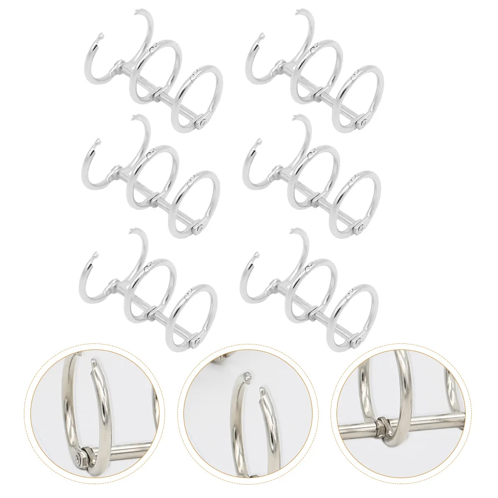 Metal Loose Leaf Binder Rings 6 Pcs Office Binding Supplies DIY Book Rings