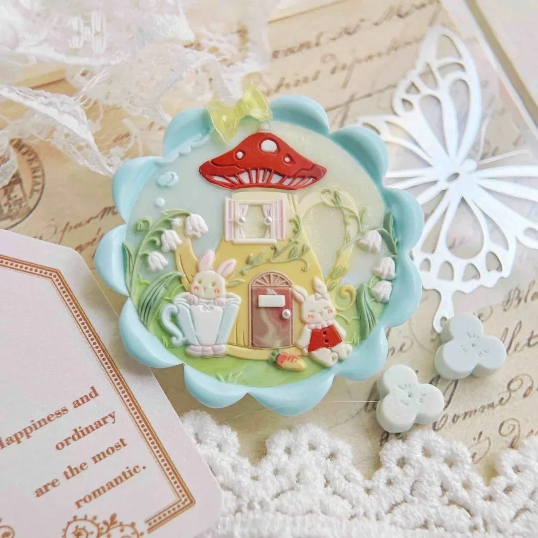 Fire Paint Seal Cute Series Alien Relief Lily Of The Valley Bow Flower Seal Head Stamp Invitation Letter Diy Gift