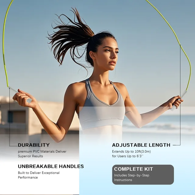 Non-Slip Handle Jump Rope Smooth & Lightweight Fitness 4