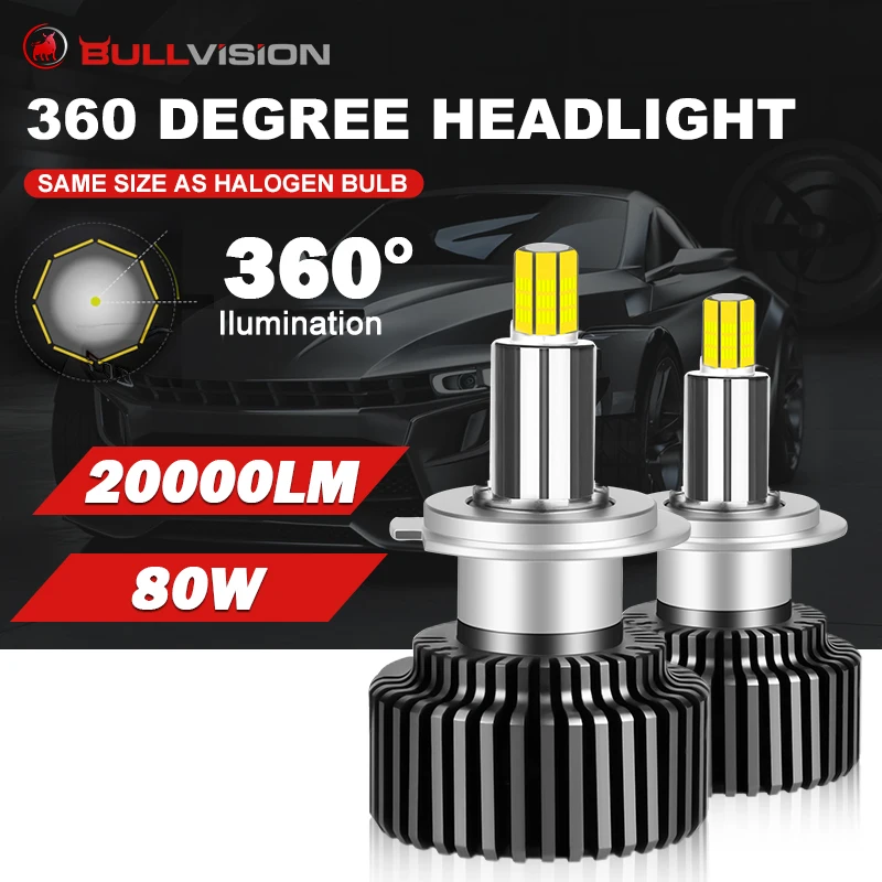 H7 LED haute puissance canbus 360° pour feux à lentilles