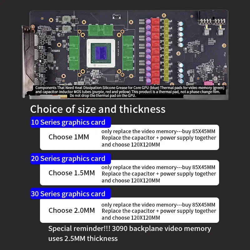 Ldpcsj 21W/MK Graphics Card Cooling Thermal Pad CPU GPU