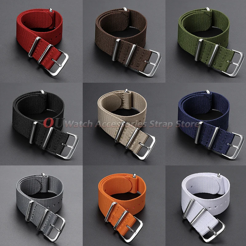 Versatile Canvas Nylon Watch Strap – Universal One-Piece Loop Bracelet