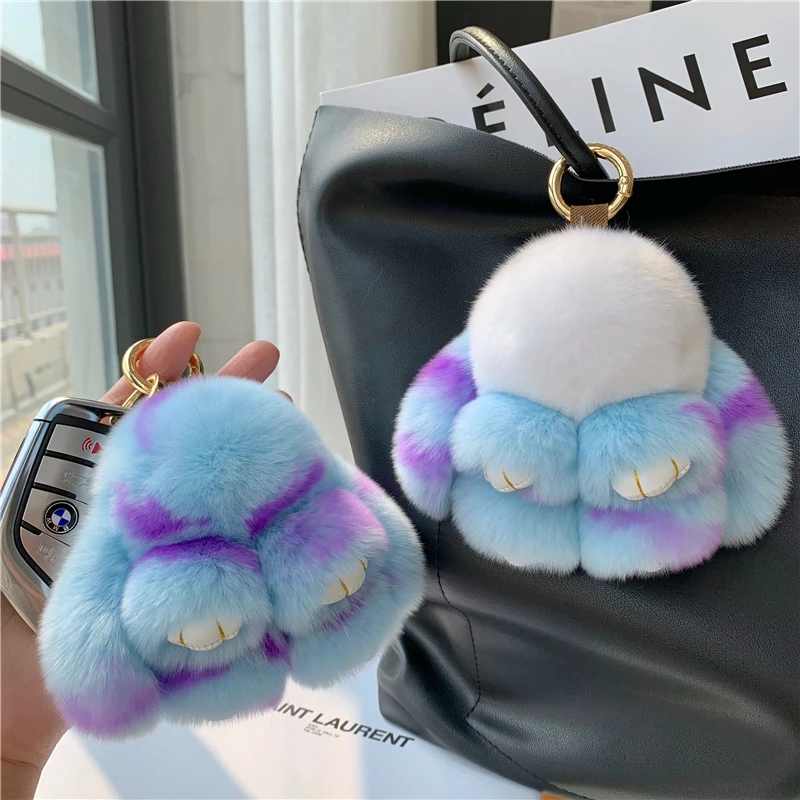 Plush Toy Bunny Keychain Women Bag Charm Ornaments Schoolbag Pendant Car Keyring Trinkets Kids Gift plush keychain,key chain,plush toy,bunny keychain