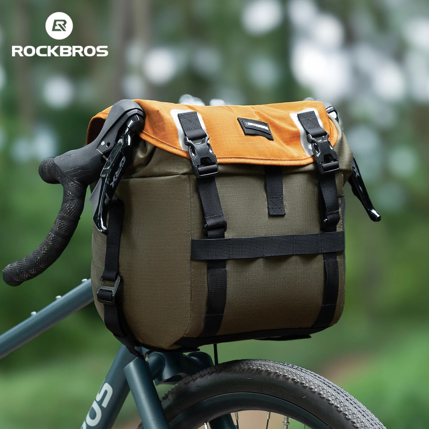 Rockbros Bike Front Bag 24L Large Capacity Expandable Handlebar Bag Waterproof