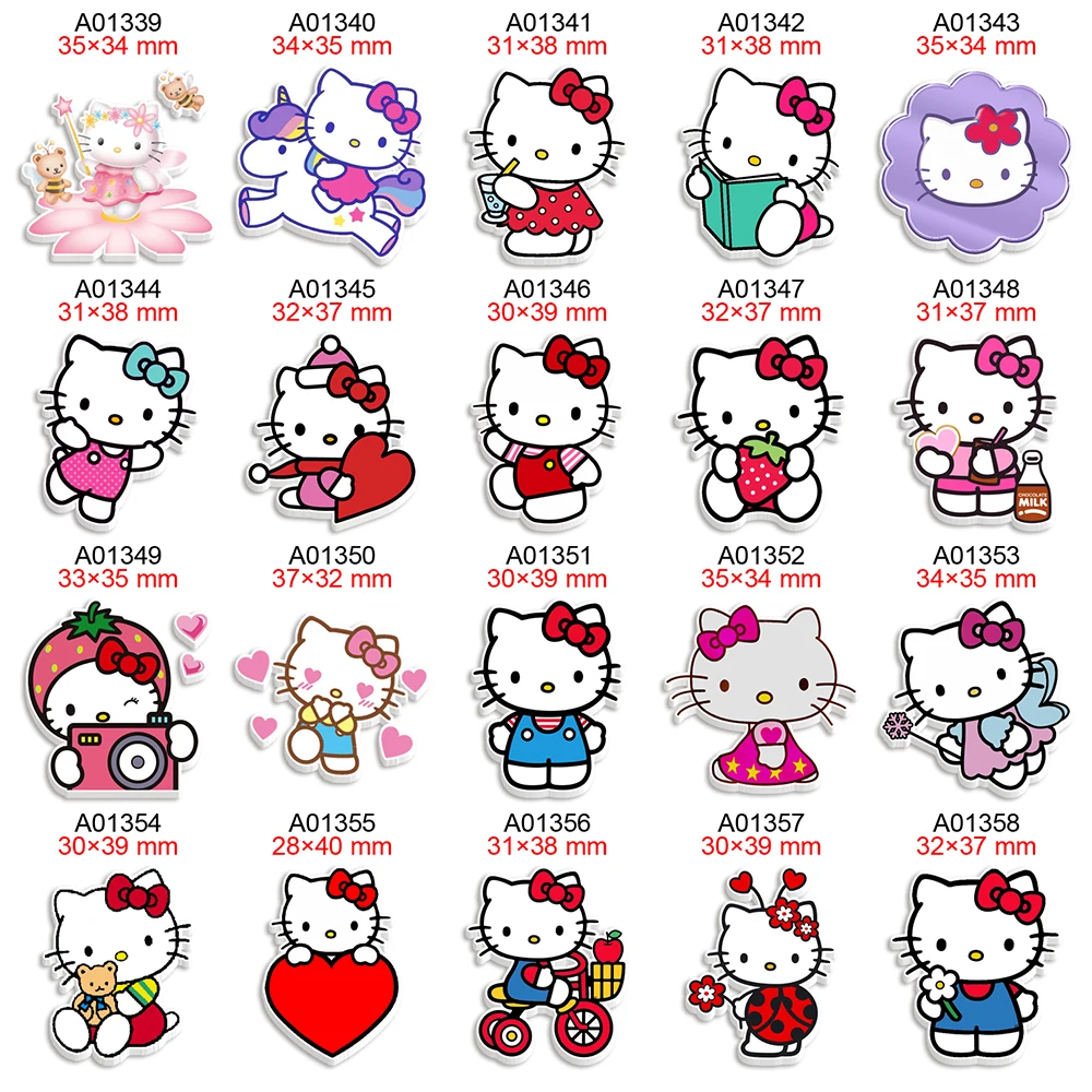 

Sanrio Hello Kitty Cartoon Planar Resin Flatback for DIY Hairbow Accessories Decoration Craft Supplies Handmade Material 30pcs