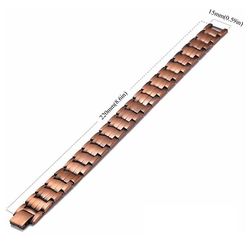 Anklets for Men Arthritis Copper Color Bangle Health Energy Titanium Germanium Double Row Magnetic Healthcare Jewelry Anklets