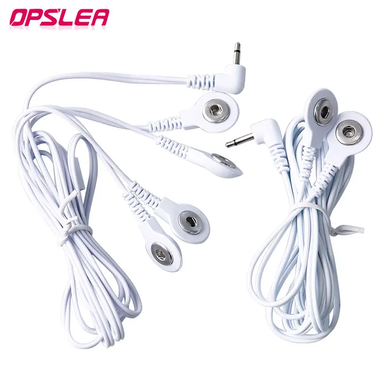 2/4 Way 3.5mm Button Tens Acupuncture Massager Electrical Nerve Muscle Stimulator Electrode Cable Line Wire for Electrode Pads muscle stimulator massage tool electrode lead wires muscle massager