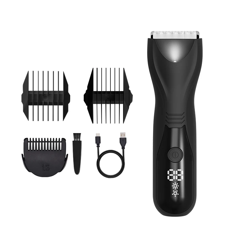 

High Quality Trimmers For Men Adults Kids Cordless Rechargeable Digital Display Cutter Black Color Body Hair Clippers