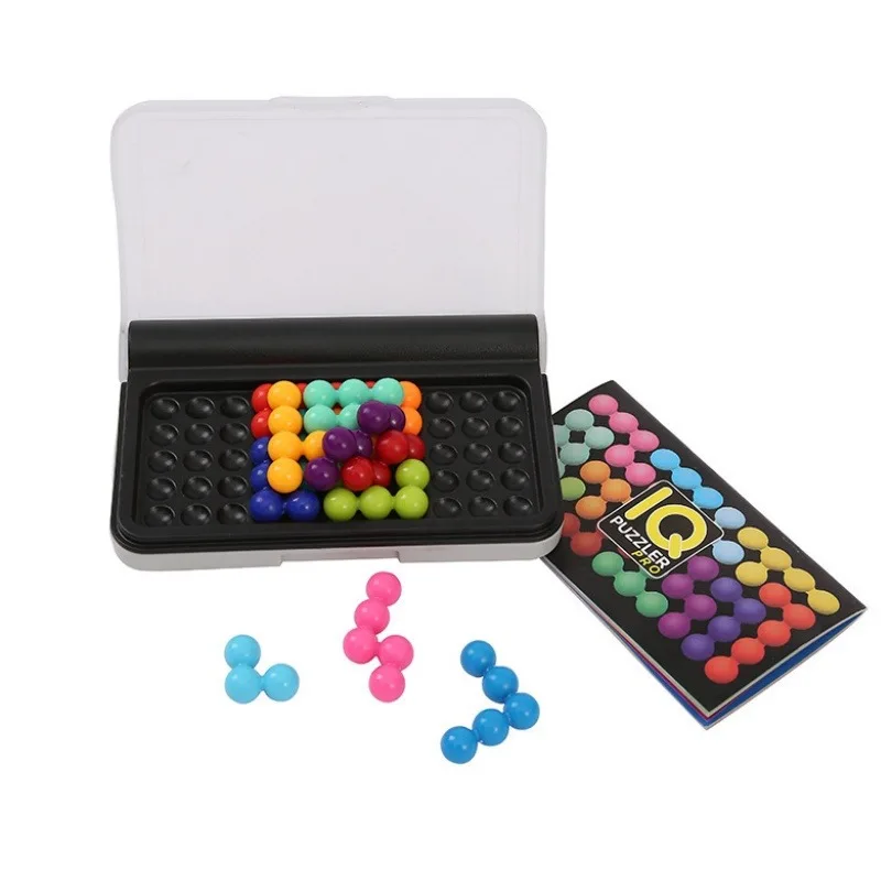 120 Challenges IQ 3D Puzzle Board Game Classic Pyramid Plate Pearl Logical Mind for Children Pyramid Beads Montessori Toys Gifts