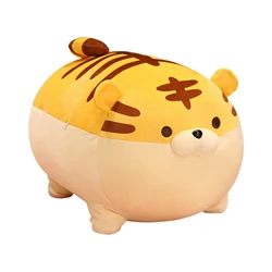 Peluche de tigre de dibujos animados para niños y adultos, muñeco de peluche de tacto amarillo rechoncho, almohada de abrazo, 19,6 pulgadas